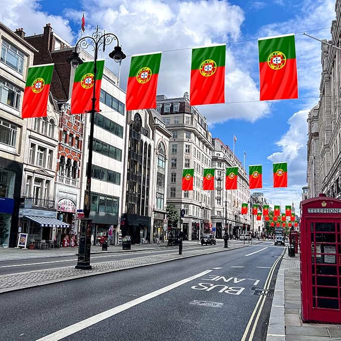 AhfuLife Portugal Flag 3x5 Ft, Portuguese Flag Large Portugal National Flags for Outside - Double Side with Brass Eyelets for Olympic Party Decorations, Bar Garden Street Decoration Indoor Outdoor