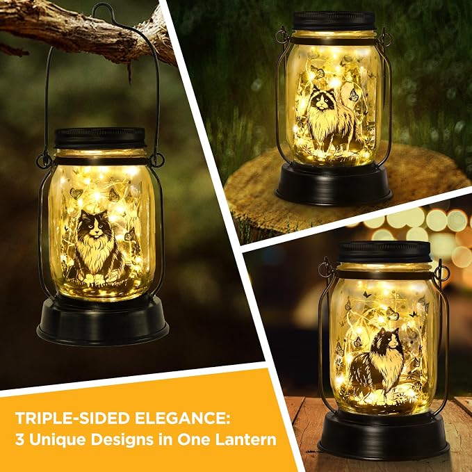 Birman Cat Gifts for Women/Men Birman Cat Solar Lanterns Gifts for Grandma Women Mom Sister, Pet Lovers Lantern Pet loss Memorial Light, Solar Garden Decoration Outside for Yard, Patio,Backyard,Porch