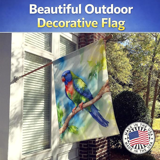 Caroline's Treasures Pionus House Flag Large Porch Sleeve Pole Decorative Outside Yard Banner Artwork Wall Hanging, Polyester, House Size, Multicolor