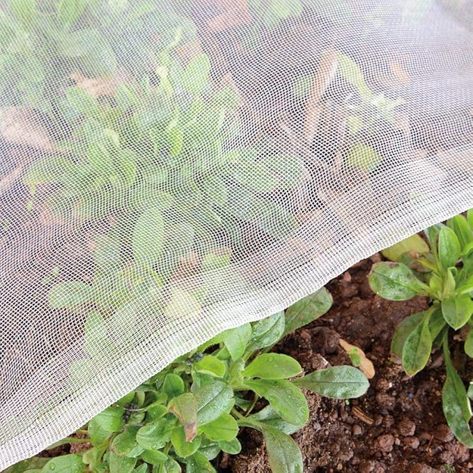 Garden Netting Pest Barrier: 8'x10' Fine Bug Netting for Garden Protection Row Cover Raised Bed Screen Mesh Greenhouse Mosquito Net, Protecting Tree Plants Vegetable Flowers Fruits