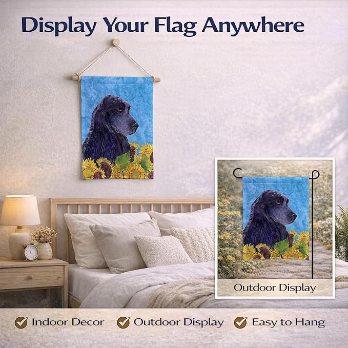 Caroline's Treasures SS4240GF Cocker Spaniel in Summer Flowers Garden Flag Mailbox Flag Decorative Yard Flag Banner Outside Patio Artwork Yard Flower Beds, Garden Size, Multicolor