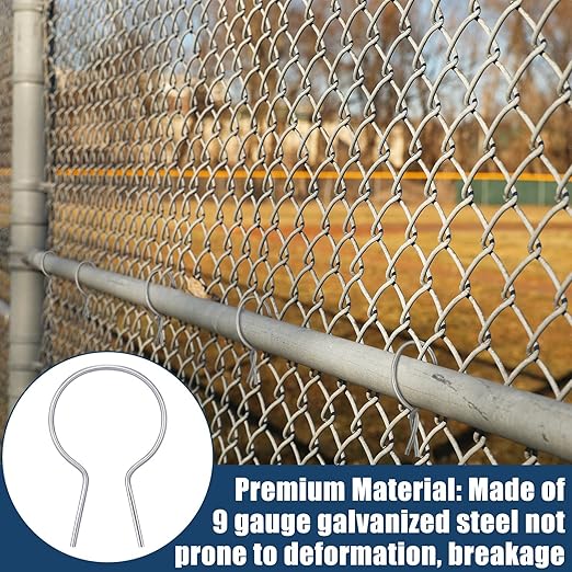 Hicarer 400 Pcs 1-5/8'' OD Twist Fence Ties Preformed 9 Gauge Galvanized Steel with Drill Chuck Pre-Cut Chain Link Fence Tools for Fixing Chain Link Mesh to Posts Farms Gardens(Silver)