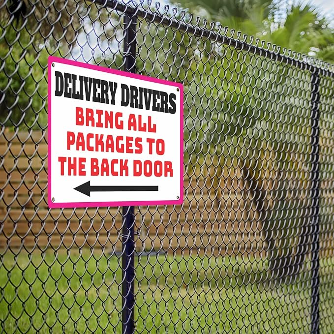 Custom Metal Sign for Outdoor and Indoor made from weatherproof non rusting aluminum. Full Color, UV Ink lasts years. Customized No Trespassing Signs, Personalized Delivery Signs for home or office. 11.5" x 16.5" - by ATX CUSTOM SIGNS