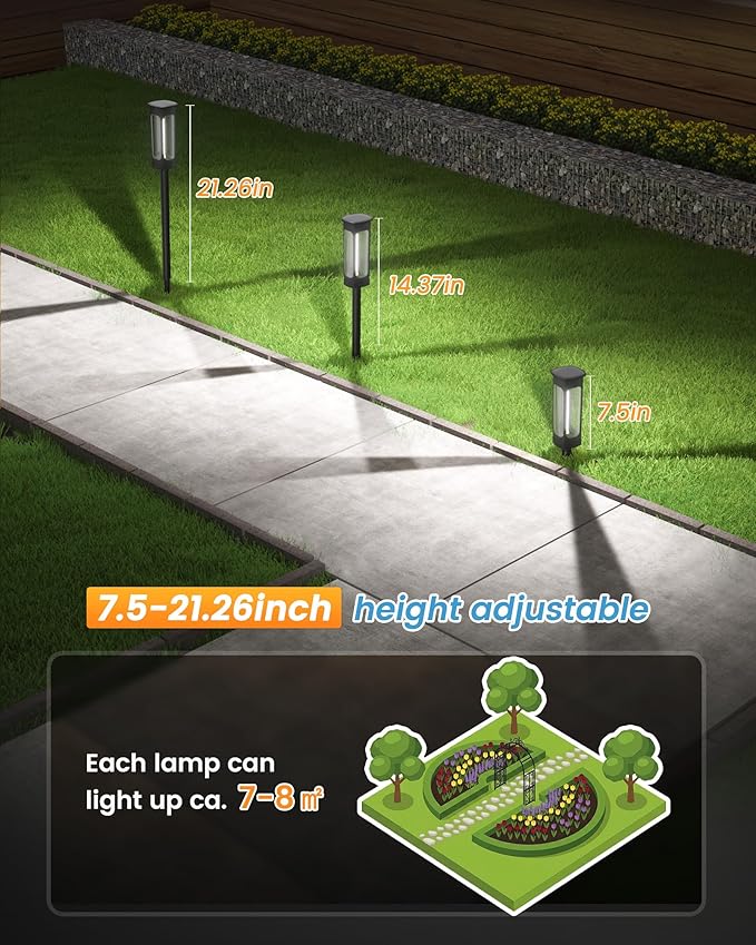 VOLISUN Solar Pathway Lights,12 Pack LED Solar Lights Outdoor Waterproof, Landscape Lighting,Cool Whtie Color Solar Path Lights,Landscape Lights,Solar Garden Lights for Yard Lawn Driveway Walkway