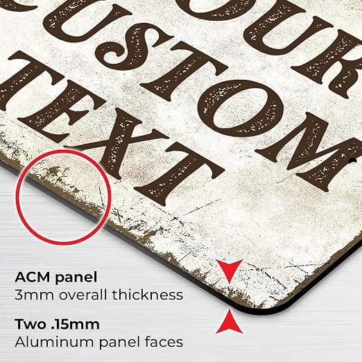 Rustic Custom Sign, Personalized Metal Signs, Gifts for Him Men Dad, Man Cave, Indoor and Outdoor Use 18x24 Inches, ACM, Fade Resistant, Made in USA