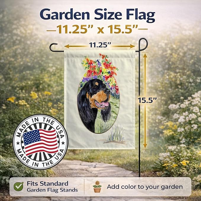 Caroline's Treasures SS8056GF Gordon Setter Garden Flag Mailbox Flag Decorative Yard Flag Banner Outside Patio Artwork Yard Flower Beds, Garden Size, Multicolor