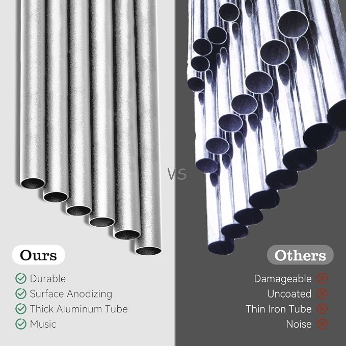 28" Wind Chimes for Outside. Deep Tone Lovely Wind Chimes with 6 Aluminum Tubes Courtyard Decoration. Windchimes Outdoor Create an Enjoyable Atmosphere & Give Mom a Gift(Silver)