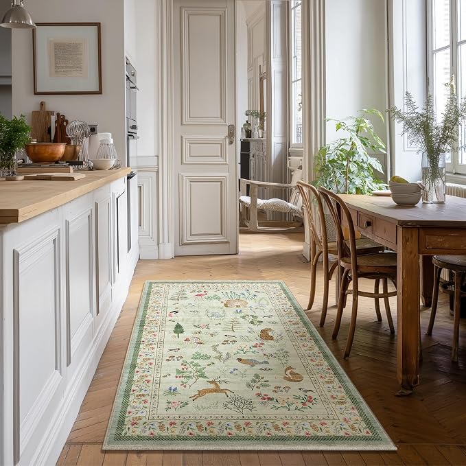 Machine Washable Throw Rugs for Entryway: 3x5 Door Mat Indoor Entrance Small Rug Stain Resistant Non Slip Low Pile Soft Carpet for Kitchen Front Door Indoor Entrance Entry Bedroom