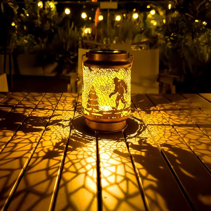 Fathers Day Gifts, Bigfoot Solar Lanterns Outdoor Waterproof, Big Foot Sasquatch Gifts, Hanging Solar Lights for Yard, Patio, Garden Decor