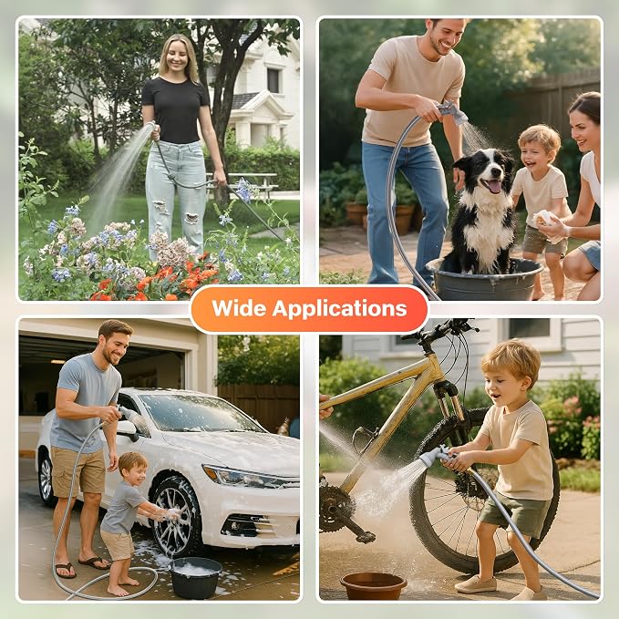 Ayleid Wall Mounted Retractable Hose Reel,1/2" x 100ft Garden Hose with 9- Function Sprayer Nozzle,Any-Length Lock,Auto Rewind & Slow Return System,180° Swivel Bracket (Grey)
