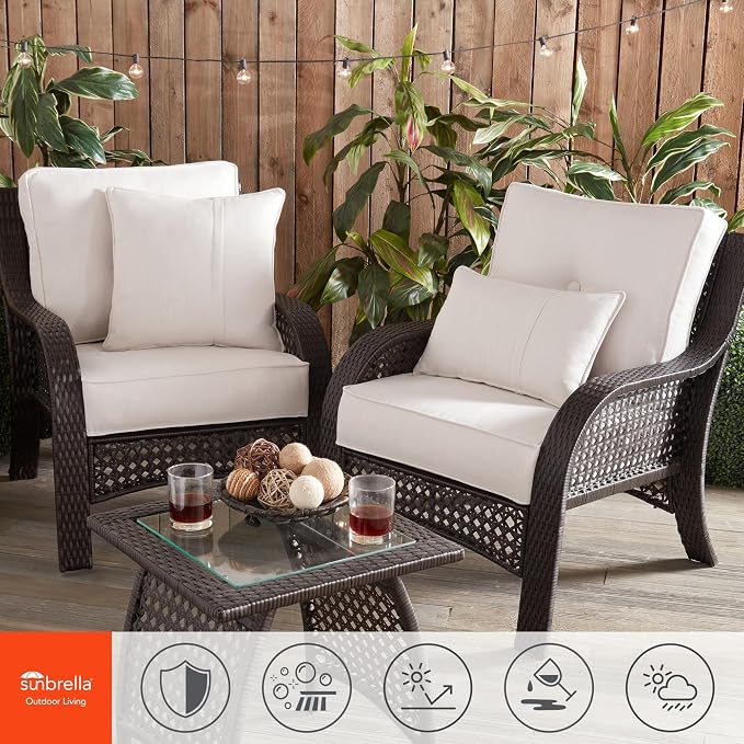 Outdoor 2-Piece Sunbrella Premium Deep Seat Cushion Set, Cast Pumice