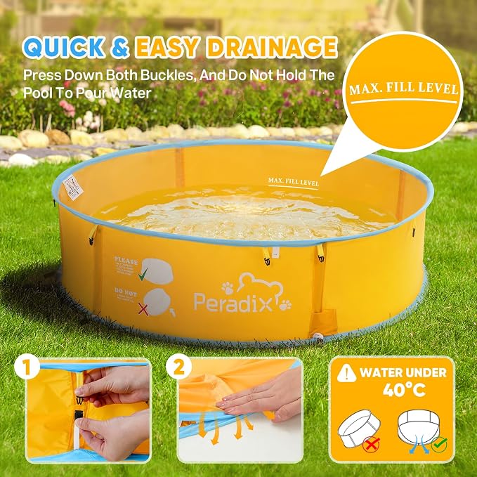 Peradix Baby Beach Tent, Paddling Pool for Kids & Pets with UV Sun Shelter Canopy, Mosquito Net - Portable Pop Up Infant Ball Pit Tent, Toddler Wading Pool, Perfect for Summer Beach Fun