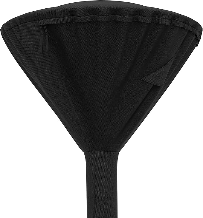 Amazon Basics Outdoor Round Stand Up Patio Heater Cover, Wind-Resistant, Snow-Resistant, Water-Resistant, Black, 36" x 18.5" x 95"
