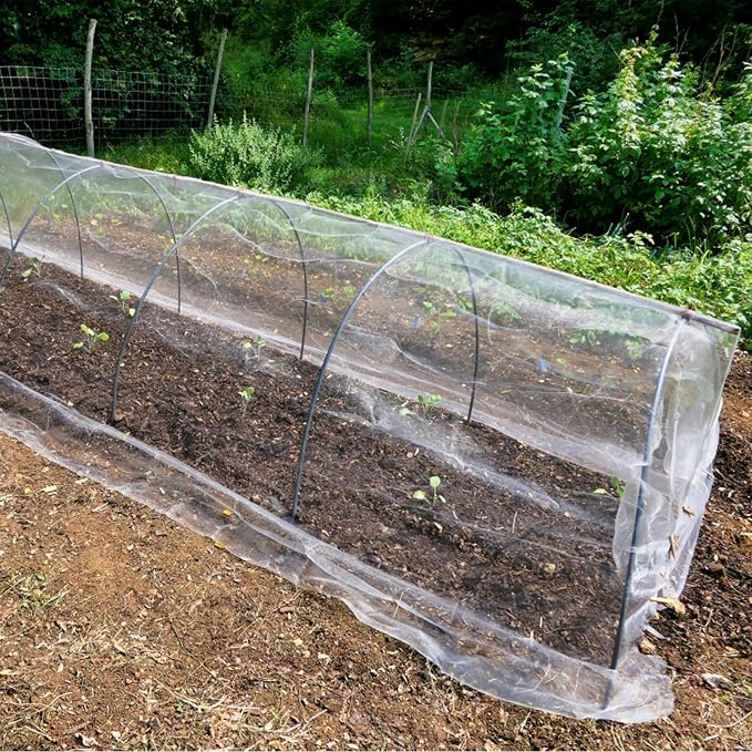 Unves 2 Pack 10 x 10 FT Garden Netting, Insect Bird Mosquito Netting for Garden Protection Vegetable Fruits, Ultra Mesh Raised Bed Plant Covers Protect Plants from Birds Bugs