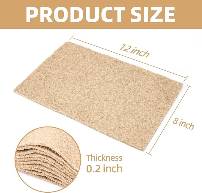 10 Pack Jute Grow Mat for Microgreens, 8" x 12" Hydroponic Grow Pads for Growing Tray Sprouting Trays Jute Fiber Seed Starter Planting for Micro Greens & Wheatgrass