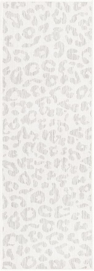 Unique Loom Outdoor Safari Collection Area Rug - Leopard (2' x 6' 1" Runner, Ivory Gray)