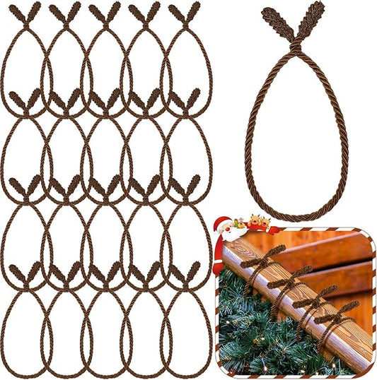 Zhengmy 20 Pcs 25 Inch Extra Long Christmas Garland Ties Christmas Decorative Twist Ties for Banister Reusable Flexible Twist for Holiday Xmas Home Decorations Craft Wrapping (Brown)