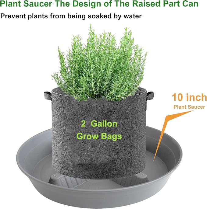 4 Pack Plant Saucer 10 inch, 8 12 14 17 inch, Plant Stand Plastic Plant Saucers for Indoors Outdoor, Heavy Duty Flower Plant Risers for Inside Pots, Pot Saucers for Plants, Grow Bags Saucers