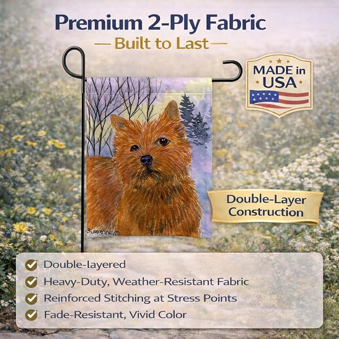 Caroline's Treasures SS1012GF Norwich Terrier Garden Flag Mailbox Flag Decorative Yard Flag Banner Outside Patio Artwork Yard Flower Beds, Garden Size, Multicolor