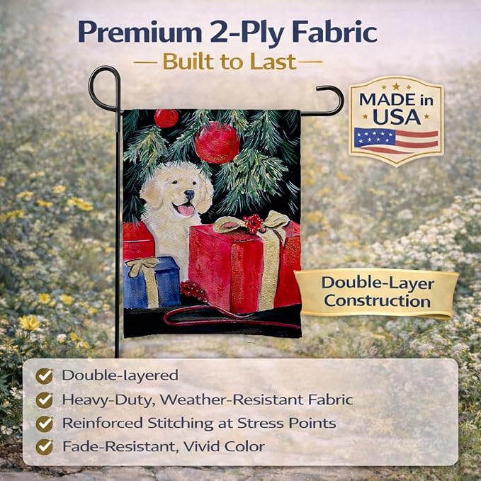 Caroline's Treasures SS8578GF Golden Retriever Garden Flag Mailbox Flag Decorative Yard Flag Banner Outside Patio Artwork Yard Flower Beds, Garden Size, Multicolor