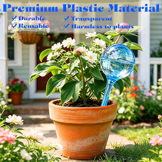 MOONSOUND 12pcs Plant Watering Globes - Automatic Plant Watering Bulbs for Indoor & Outdoor Potted Plants, Durable Plastic Garden Watering Devices