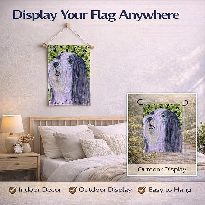 Caroline's Treasures SS8808GF Bearded Collie Garden Flag Mailbox Flag Decorative Yard Flag Banner Outside Patio Artwork Yard Flower Beds, Garden Size, Multicolor