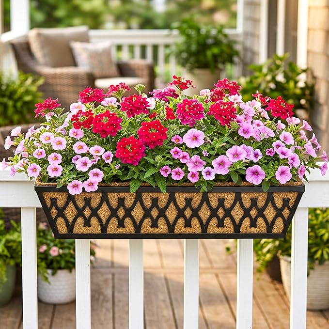 2 Pack 30 Inch Trough Coconut Liners for Window Box Planter Natural Coco Fiber Replacement Liner for Outdoor Plants Flowers Outside Coir Planters Porch Balcony Garden Decor