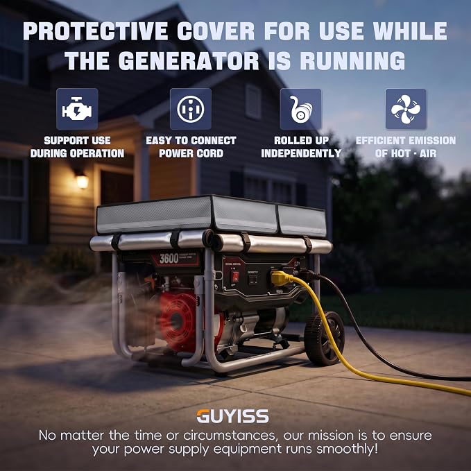 Generator Covers While Running. 32x24x24 Inch Generator Cover, 900D+210D Heavy Duty Waterproof, PVC Transparent Visual Operation Window, Top Can Be Opened for Refueling. Gray