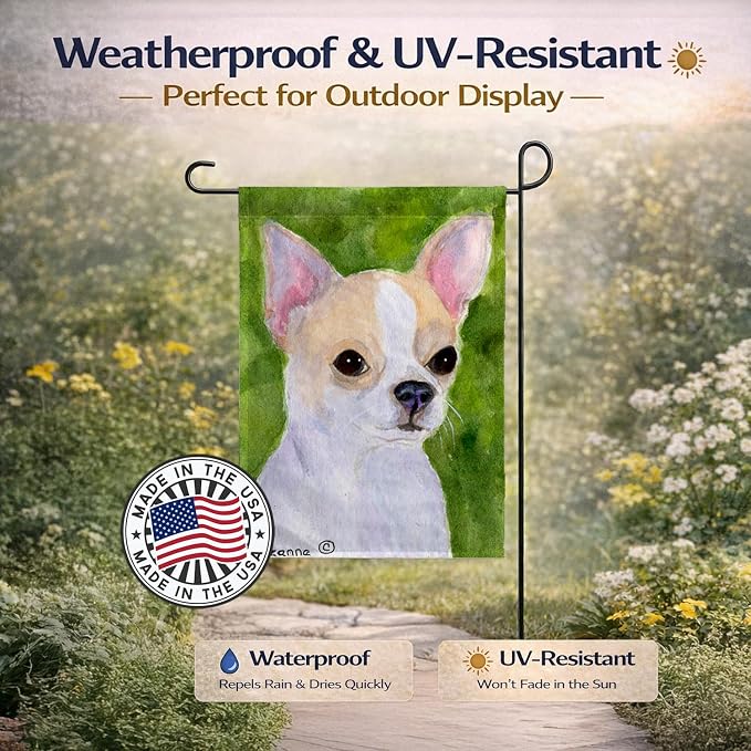 Caroline's Treasures SS8786GF Chihuahua Garden Flag Mailbox Flag Decorative Yard Flag Banner Outside Patio Artwork Yard Flower Beds, Garden Size, Multicolor