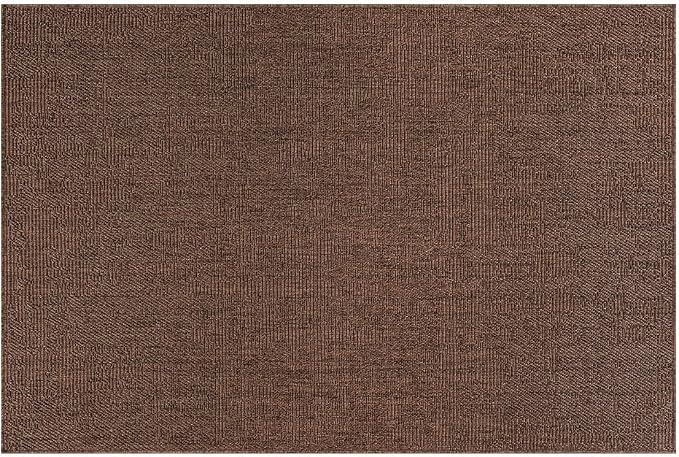 CAMILSON Easy Jute Rug 2x3, Indoor Outdoor Brown Color Fiber Area Rugs for Living Room and Kitchen Rug, Solid Boho Woven Design, Easy-Cleaning, Washable Outside Carpet Alfombras (2 x 3)