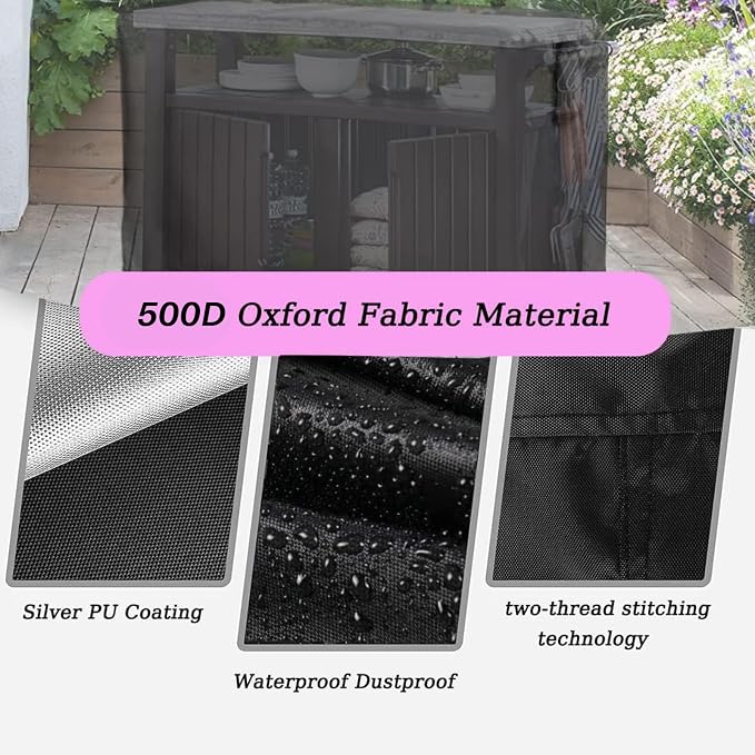 Prep Table Cover for Outdoor Bar Table, 72inch Outdoor BBQ Cart Cover Bar Tool Cart Covers Cooler Covers - 72"L×29"W×43"H, Black