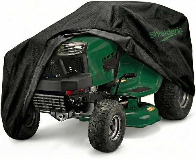 Riding Lawn Mower Cover - Heavy Duty 600D Oxford Waterproof Lawn Mower Cover for All-Weather Outdoor Storage, Fits John Deere, Greenworks, EGO, Toro, Craftsman, Husqvarna, Honda & More