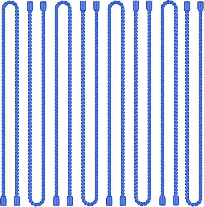 8PCS 18-Inch Silicone Cable Ties, Bendable Rubber Twist Ties, Reusable Twist Ties for Cords, gear ties for Organizing, Bundling (Blue)