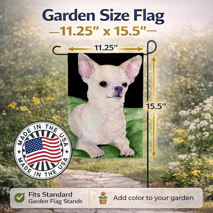 Caroline's Treasures SS8789GF Chihuahua Garden Flag Mailbox Flag Decorative Yard Flag Banner Outside Patio Artwork Yard Flower Beds, Garden Size, Multicolor