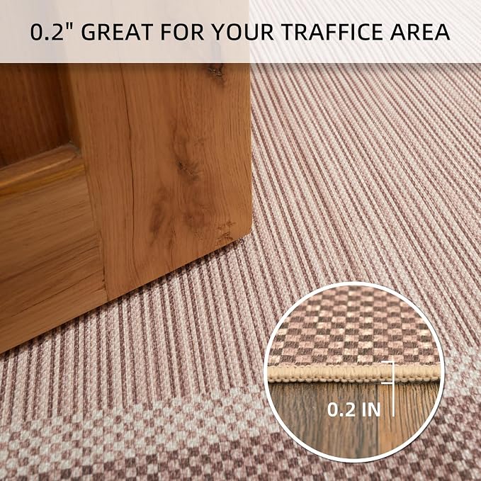 ILANGO Jute Area Rugs for Outdoor, Patio Woven Washable Rugs 5'x7', Natural Farmhouse Rugs for High Traffice Areas, Non Slip Carpet with Rubber Backing for Patio Backyard Balcony Porch