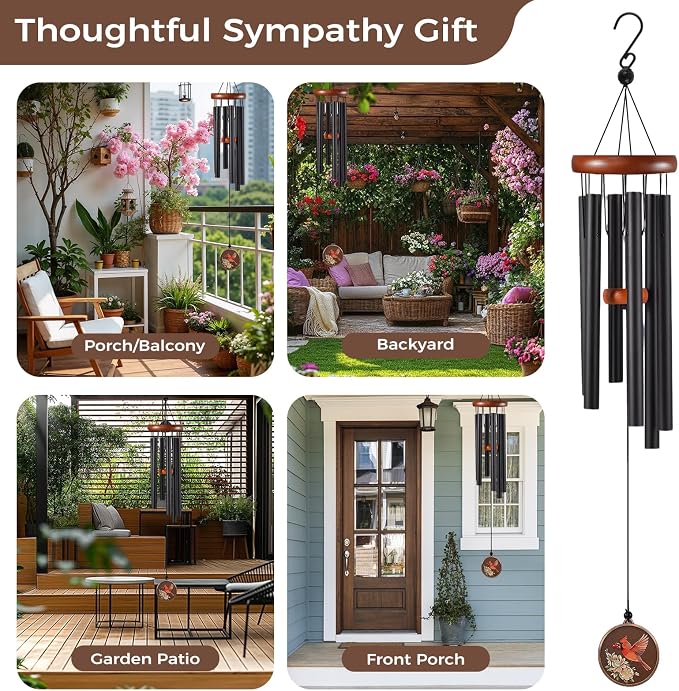 Memorial Wind Chimes for Outside, 36 Inch Sympathy Wind Chime Deep Tone, Outdoor Windchime for Garden Patio Yard Porch, Bereavement Gift for Mom Grandma Friends
