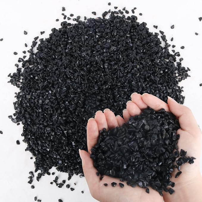 7lb Black Cactus Pea Gravel Rocks,1/4 Inch Pebbles for Indoor Plants, Natural Succulent Rock and River Rocks Decorative for Aquariums, Vases, Outdoor Gardening, Top Dressing for Potted Plants