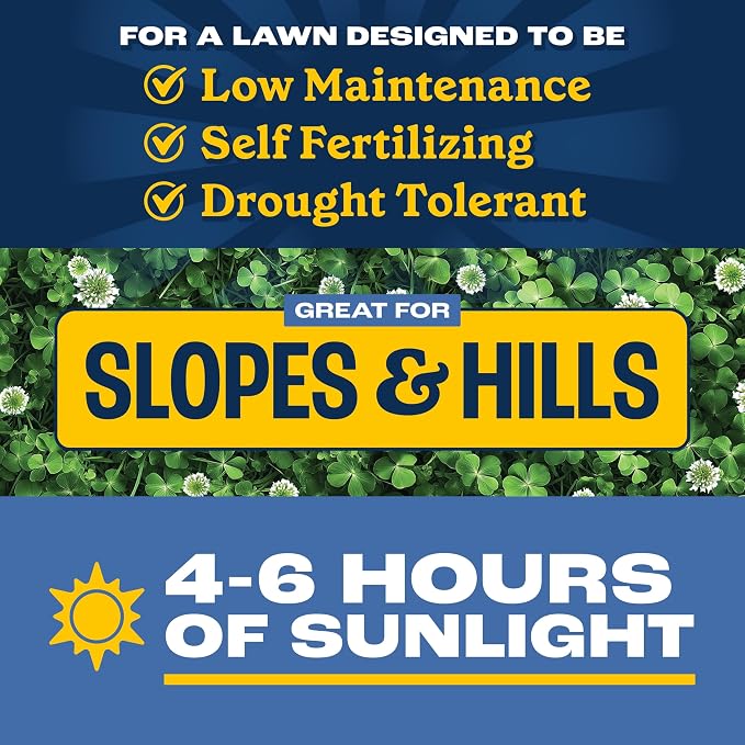 Pennington Clover + Grass Mix, Clover Seeds for Lawn, 7 LB