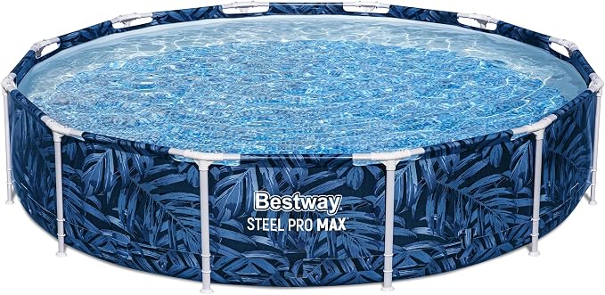 Bestway: Steel Pro MAX - Round Swimming Pool Set - 12' x 30" Tropical - Above Ground, Tritech Construction, Filter Pump, Steel Frame, Click-Assembly