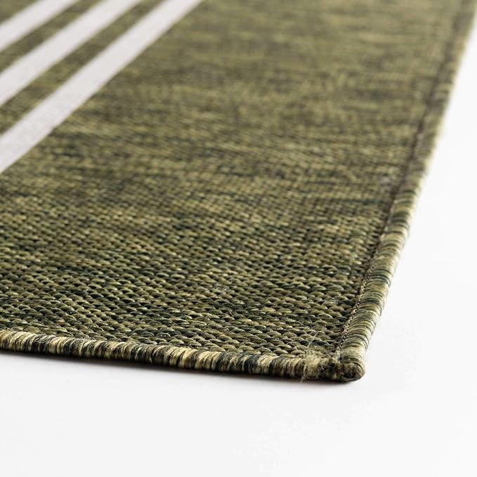 Unique Loom Outdoor Collection Area Rug - Anguilla (2' 2" x 3' 1" Rectangle, Green/ Ivory)