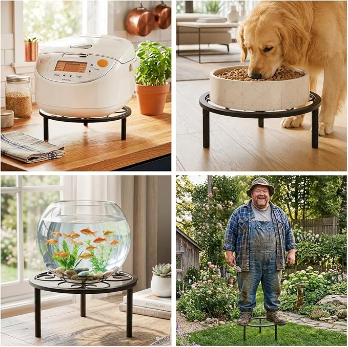 5 Pack Metal Plant Stands,Heavy Duty Potted Holder for Flower Pot, Rustproof Iron Plant Risers, Suitable for Indoor and Outdoor Decoration ,Garden Container Round Supports Rack for Planter