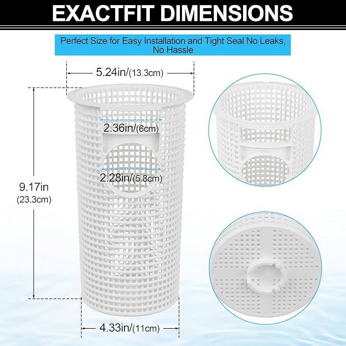 R0480100 Pool Pump Debris Basket Replacement, Compatible with Zodiac Jandy FloPro FHPM Series Pump, Heavy‑Duty Plastic Pool Pump Strainer Basket