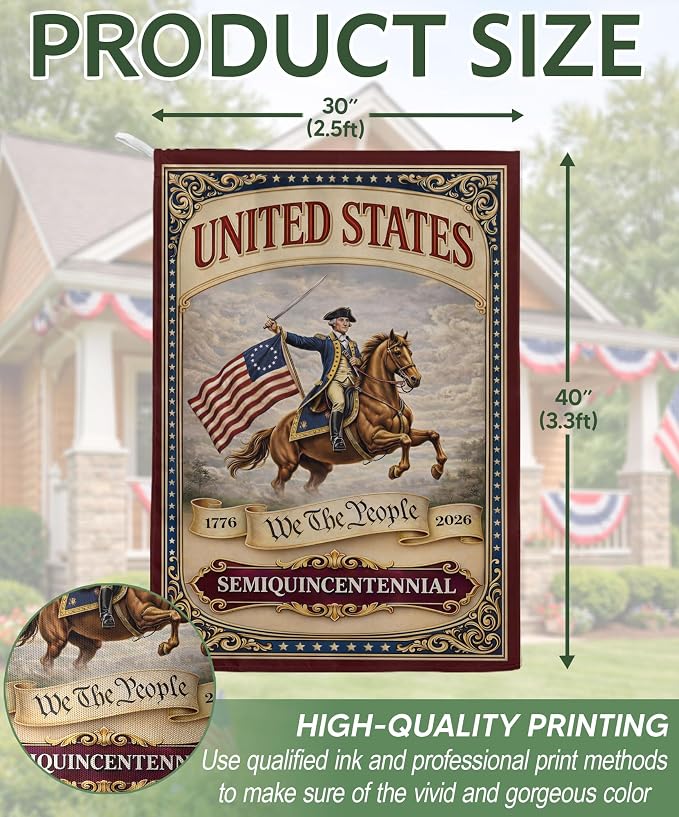1776-2026 Commemorative, We The People Flag, Garden Flags For Outside, 250 Anniversary Usa Flag, American 250th Anniversary Patriotic Design, Dualided Design 5 (30x40 Inch)