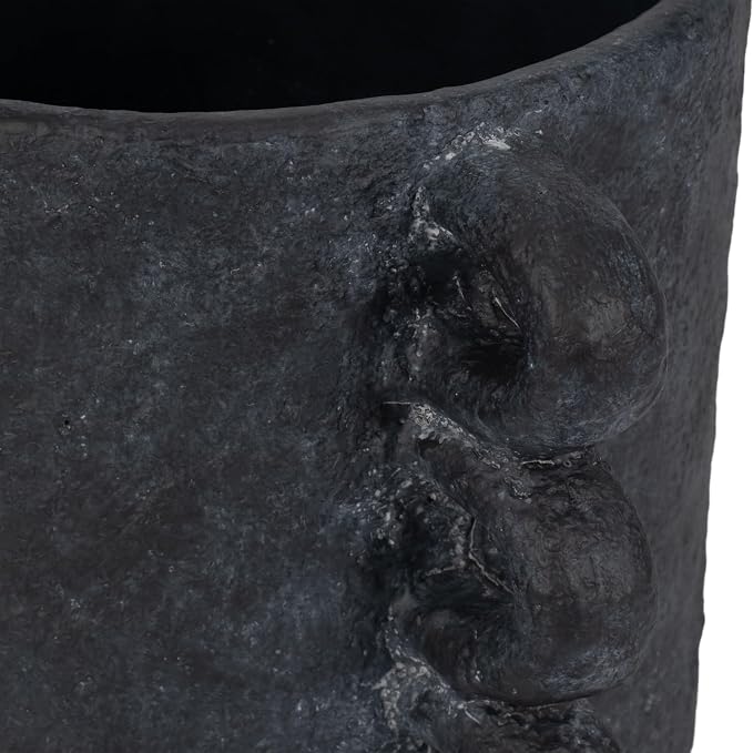 Pottery Arch Handle Planter for Home Decor - Decorative Flower Pot for Living Room Decor, Shelf Accent, and Patio Areas - Indoor and Outdoor Pot for Plants or Plant Stand Indoor - 8", Black