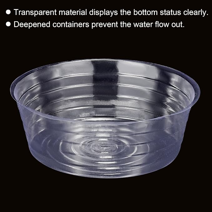 MECCANIXITY Plant Pot Saucer 12 Inch Plastic Round Flower Drip Tray for Indoor Outdoor, Clear Pack of 20