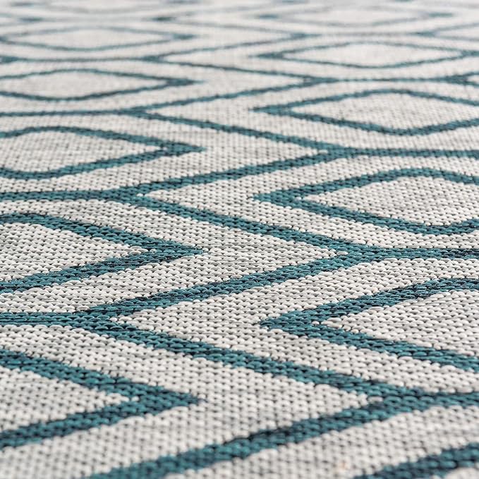 Jill Zarin Outdoor Collection Area Rug - Turks and Caicos (2' 2" x 3' Rectangle Gray Teal/Teal)