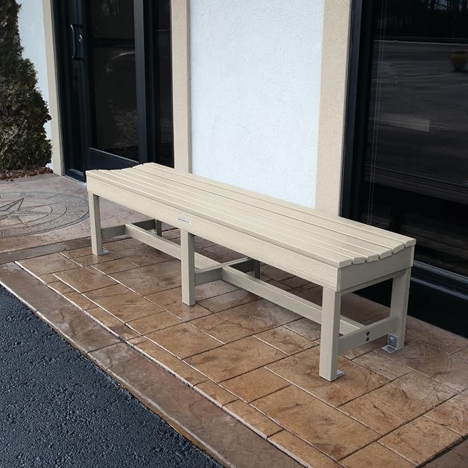 Sequoia Professional Commercial Grade Weldon Backless Picnic Bench, 6ft, Whitewash