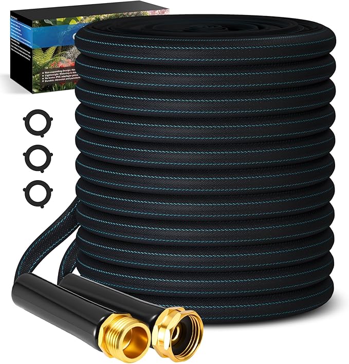 CXEZSIK Garden Hose 100ft Lightweight, Non-Expanding, Leak-Proof Metal Connector, No-Knot No-Tangle, Easy to Store and Carry, Wear-Resistant, 3/4GHT Flexible Water Hose, Hose for Yard, Garden, Outdoor