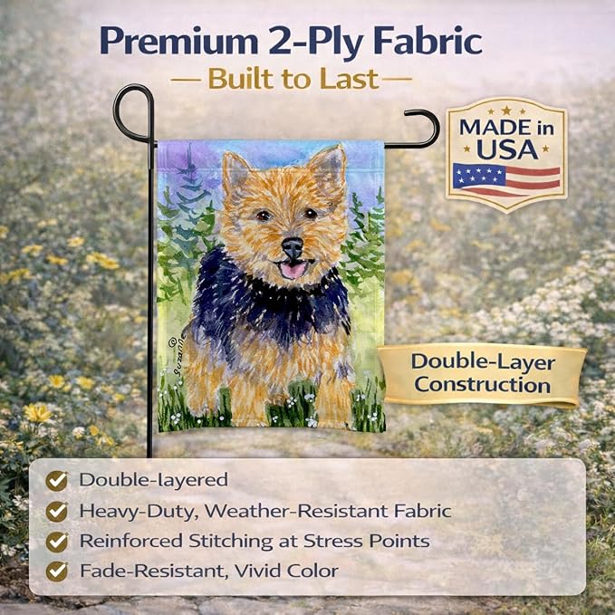 Caroline's Treasures SS8894GF Norwich Terrier Garden Flag Mailbox Flag Decorative Yard Flag Banner Outside Patio Artwork Yard Flower Beds, Garden Size, Multicolor