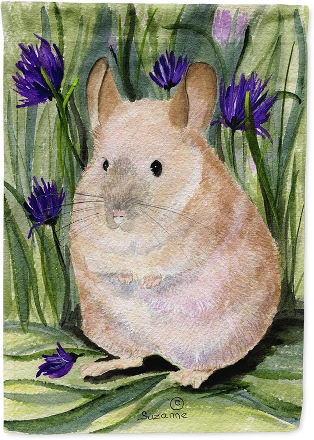 Caroline's Treasures SS8206GF Chinchilla Garden Flag Mailbox Flag Decorative Yard Flag Banner Outside Patio Artwork Yard Flower Beds, Garden Size, Multicolor